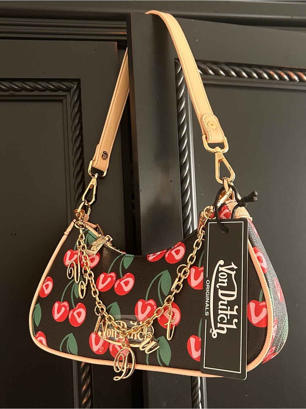 Von Dutch Shoulder Bag Cherry Print Y2K